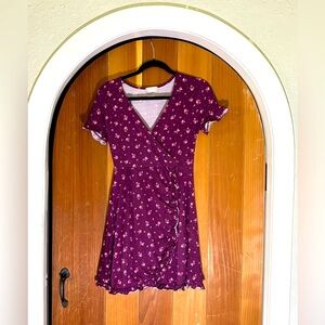 Super Soft Purple floral Wrap Dress Altar’d State